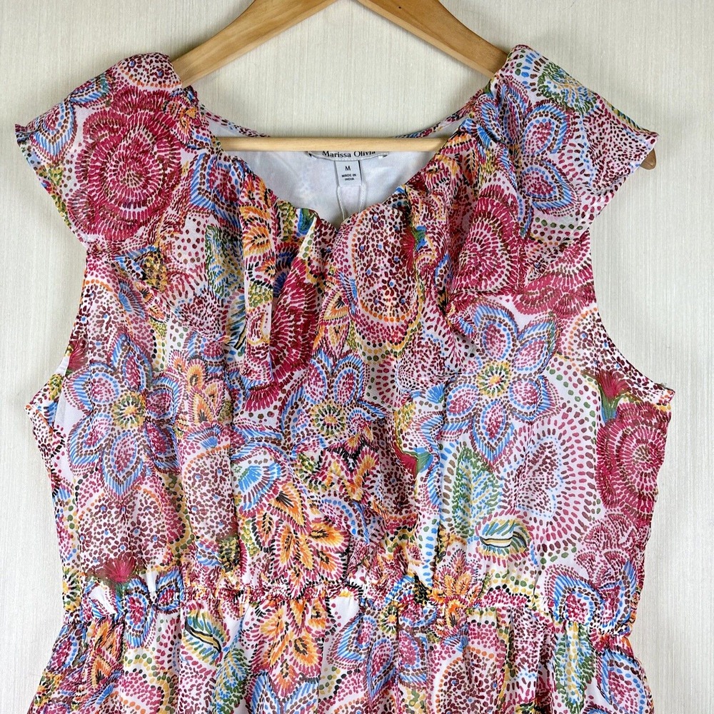 Floral Paisley Sleeveless Day Dress - Pink Multi - Picture 2 of 13